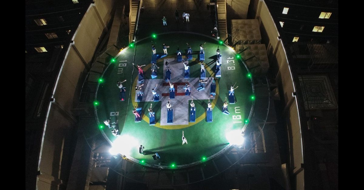 International Yoga Day 2022 celebrations begin in UAE with yoga on helipad under Strawberry Supermoon in Abu Dhabi