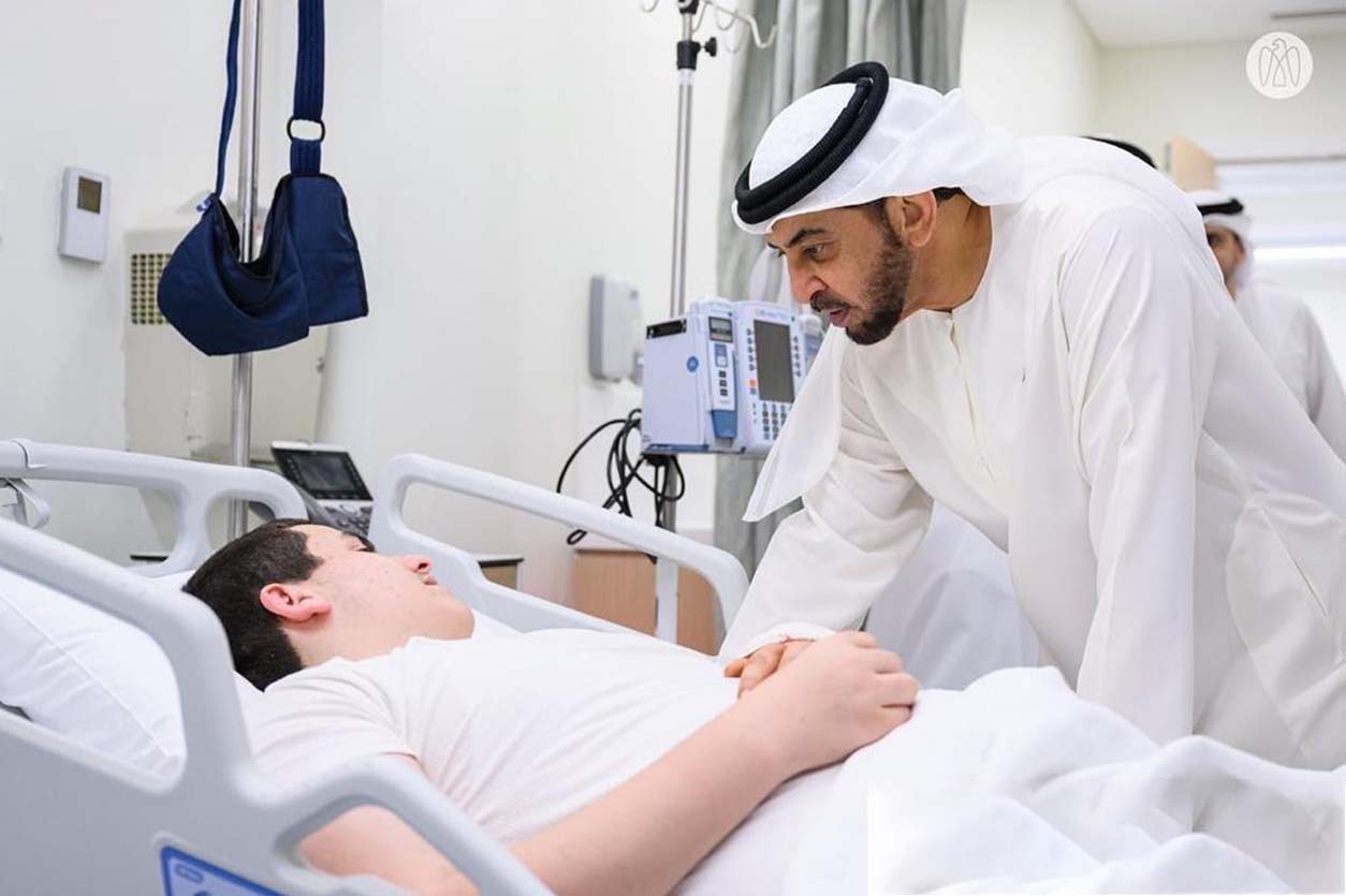 Hamdan bin Zayed visits victims of Syrian earthquake receiving treatment in UAE hospitals under Mother of the Nation initiative