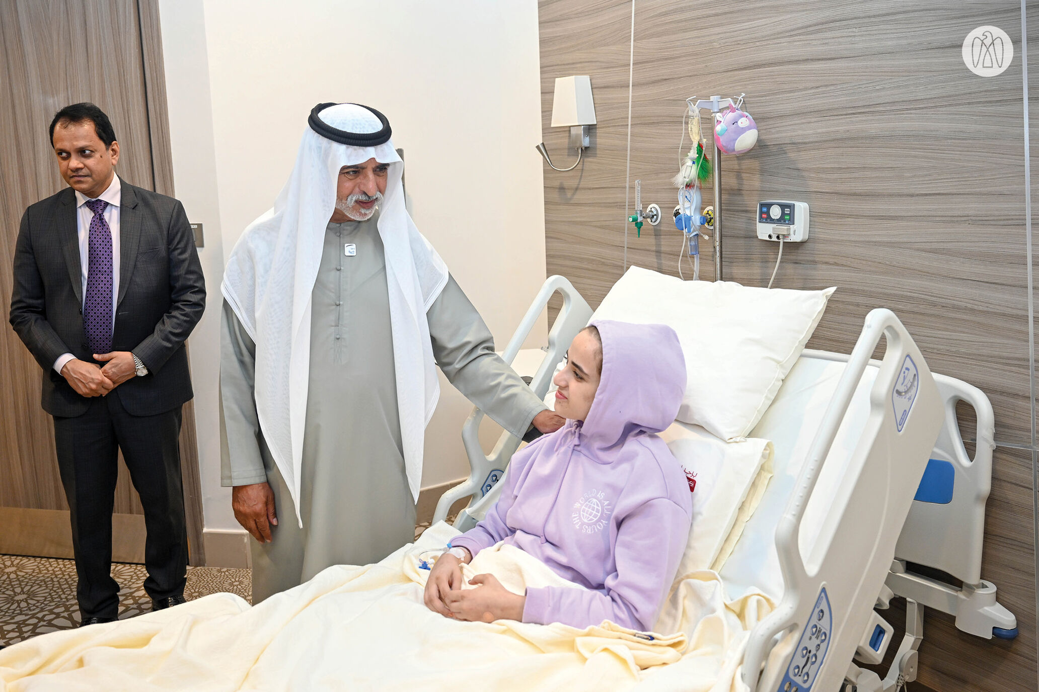 Nayhan bin Mubarak visits Palestinian children and their families receiving treatment in UAE hospitals