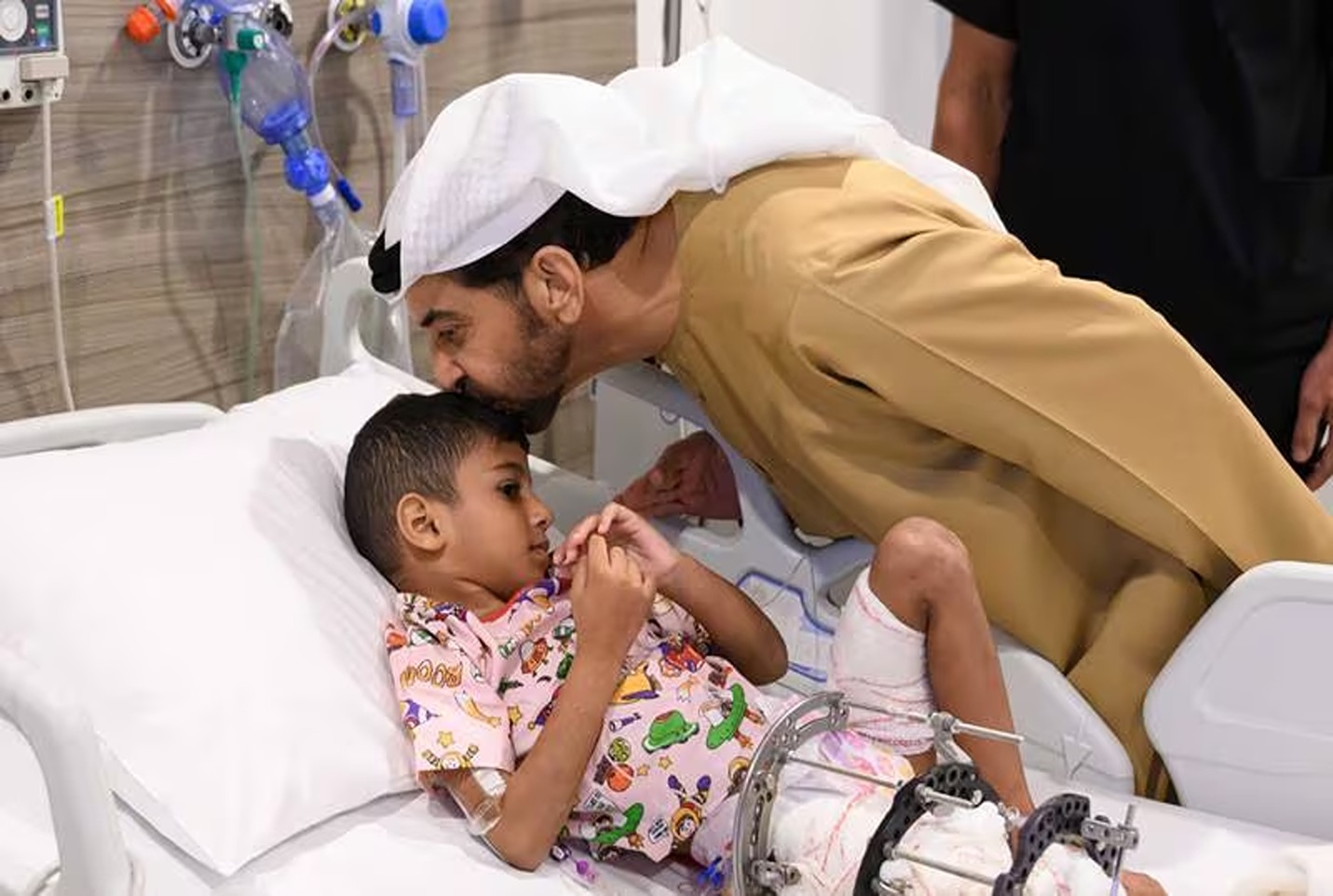 Sheikh Hamdan bin Zayed visits Palestinian children in UAE hospitals